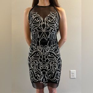 Parker black and white dress